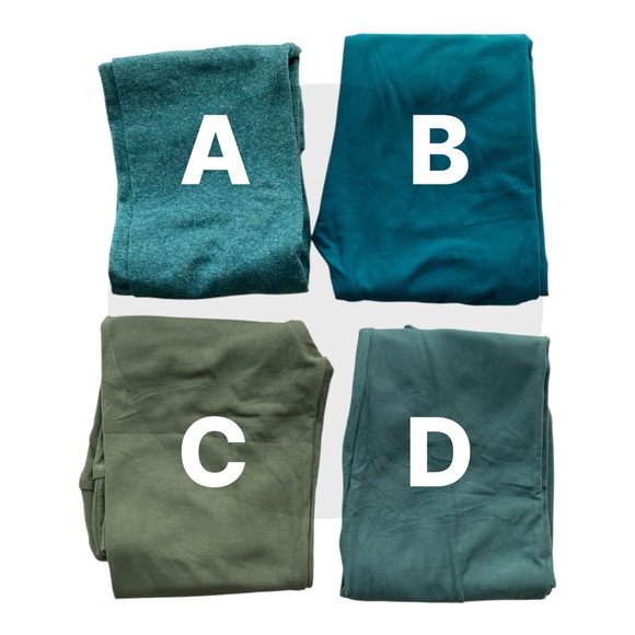 ONE PAIR (u pick) LuLaRoe Girls L/XL 7-12 Leggings Teal Olive Green Solid color - Picture 1 of 5